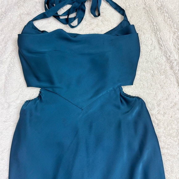 Lulu's Strapless Teal Dress - Picture 2 of 11